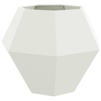 Planter 2 pcs White 100 x 100 x 80 cm Steel
