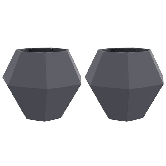 Planter 2 pcs Anthracite 100 x 100 x 80 cm Steel