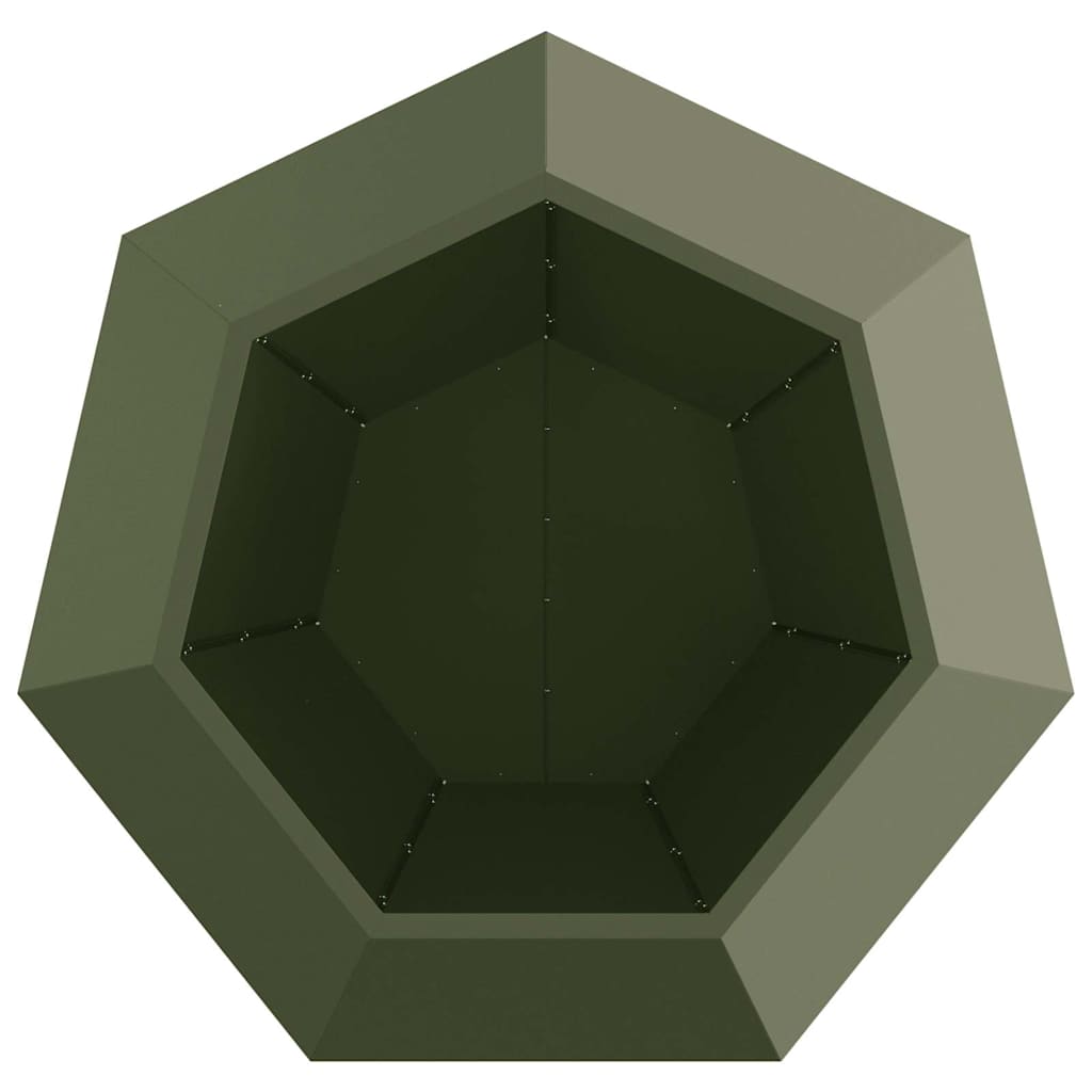 Planter Olive Green 100 x 100 x 80 cm Steel