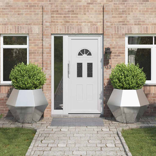 Planter 2 pcs Silver 100 x 100 x 80 cm Stainless Steel