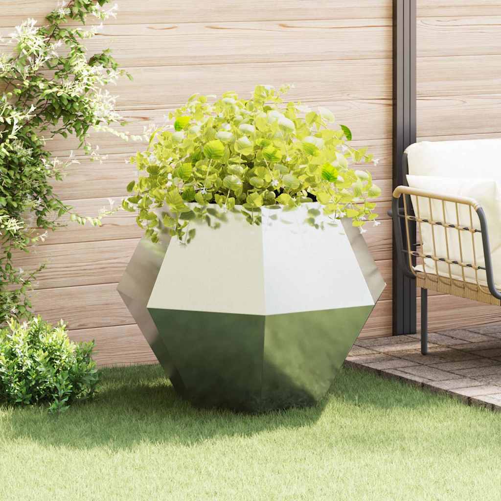 Planter Silver 100 x 100 x 80 cm Galvanised Steel