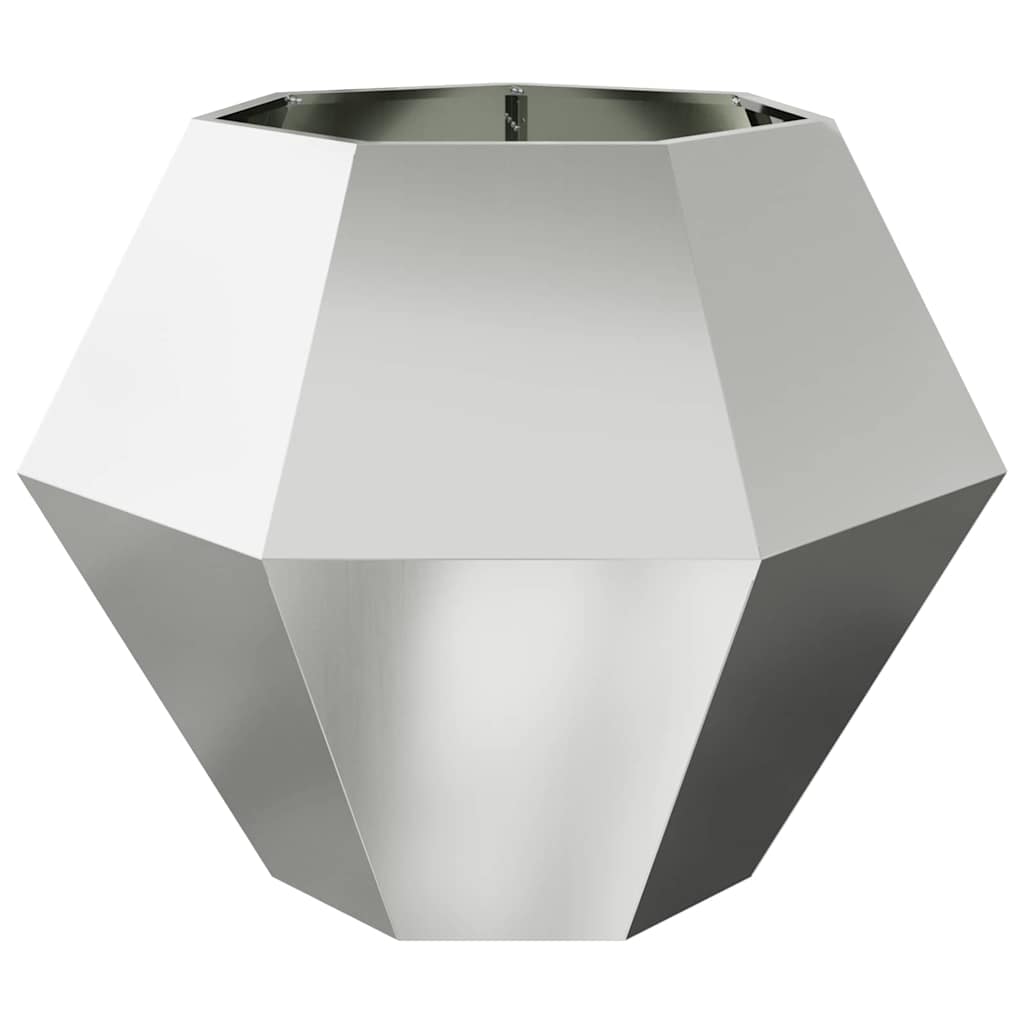 Planter 2 pcs Silver 100 x 100 x 80 cm Galvanised Steel