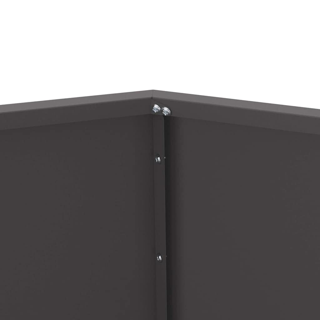 Planter 2 pcs Black 75 x 75 x 60 cm Steel