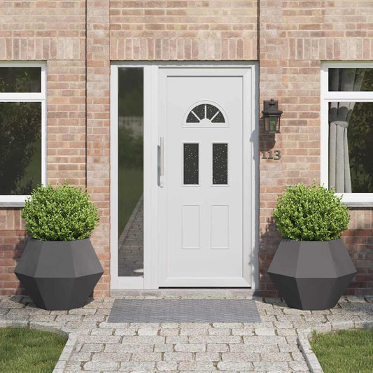 Planter 2 pcs Black 75 x 75 x 60 cm Steel