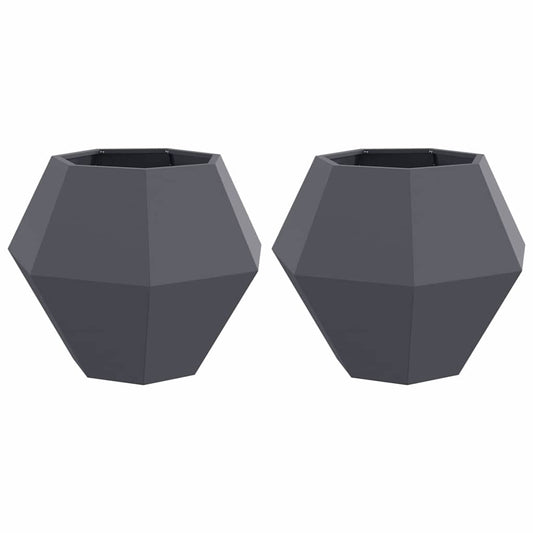 Planter 2 pcs Anthracite 75 x 75 x 60 cm Steel