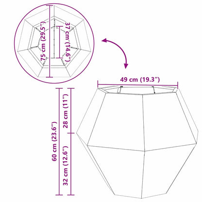 Planter 2 pcs Silver 75 x 75 x 60 cm Stainless Steel