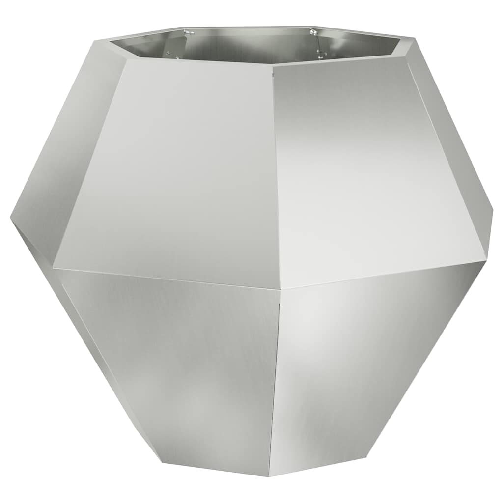 Planter 2 pcs Silver 75 x 75 x 60 cm Galvanised Steel
