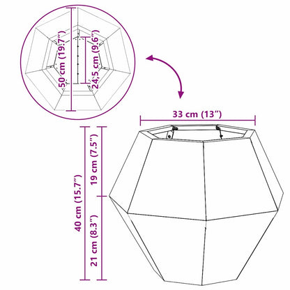 Planter White 50 x 50 x 40 cm Steel