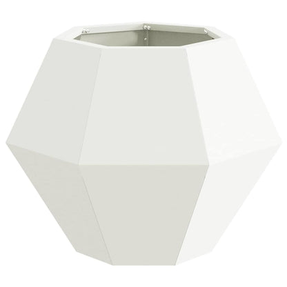 Planter 2 pcs White 50 x 50 x 40 cm Steel