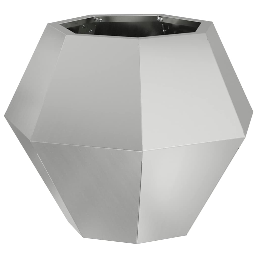 Planter 2 pcs Silver 50 x 50 x 40 cm Galvanised Steel