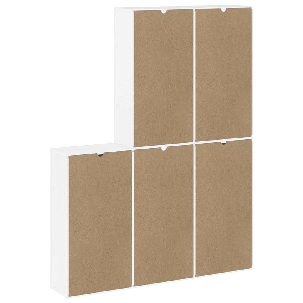 Side Cabinets 5 pcs "ODDA" White 40x24x79 cm Solid Wood Pine