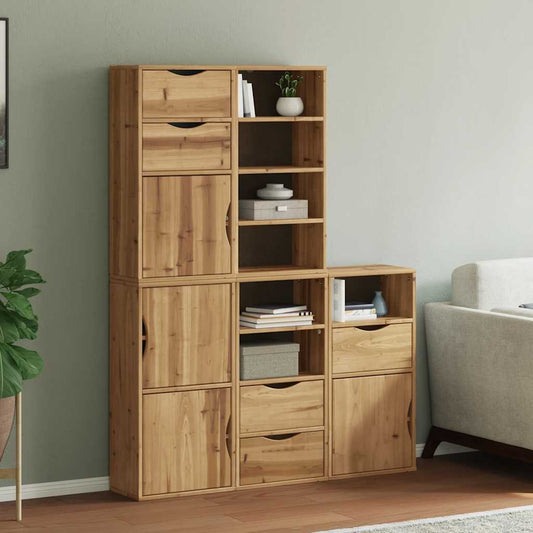 Side Cabinets 5 pcs ODDA 40x24x79 cm Solid Wood Pine
