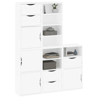 Side Cabinets 5 pcs ODDA White 40x24x79 cm Solid Wood Pine
