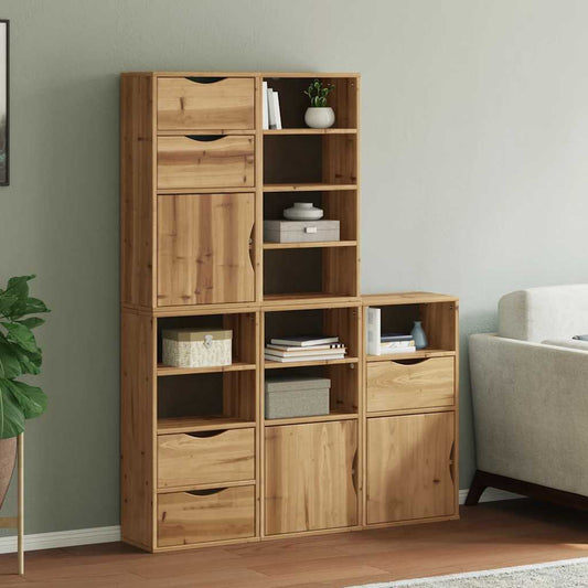 Side Cabinets 5 pcs ODDA 40x24x79 cm Solid Wood Pine