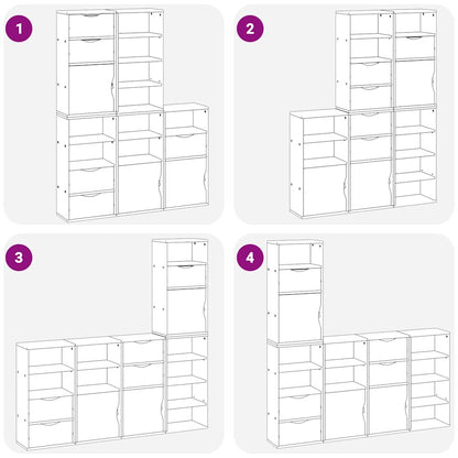 Side Cabinets 5 pcs ODDA White 40x24x79 cm Solid Wood Pine