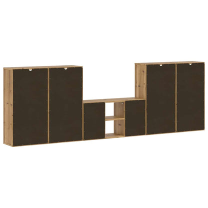 5 Piece TV Units with Storage ODDA Solid Wood Pine