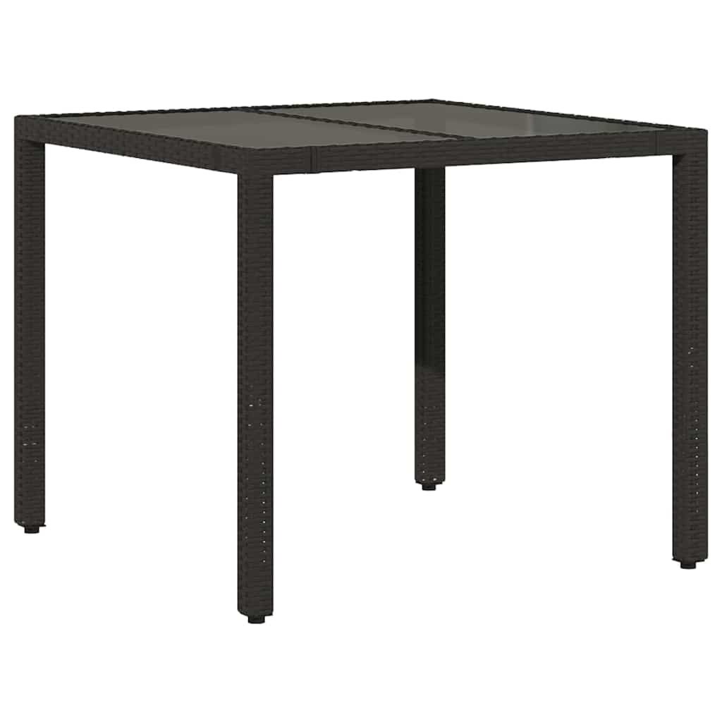 Garden Dining Set 3 pcs Black Poly Rattan