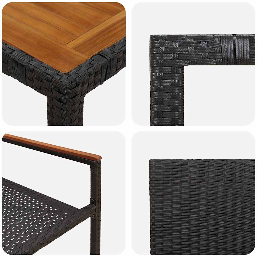 Garden Dining Set 5 pcs Black Poly Rattan