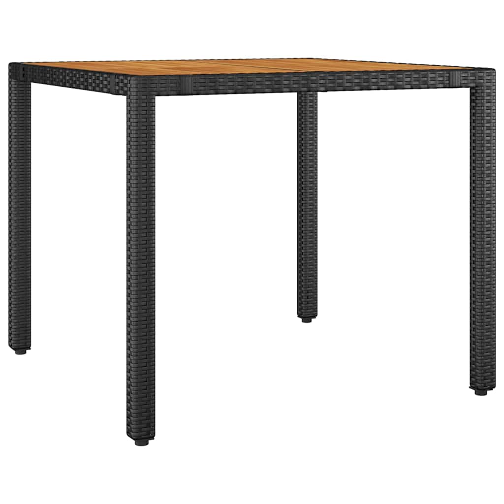 Garden Dining Set 5 pcs Black Poly Rattan