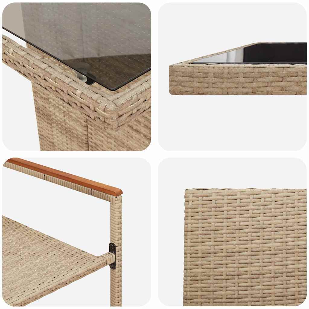 Garden Dining Set 11 pcs Beige Poly Rattan