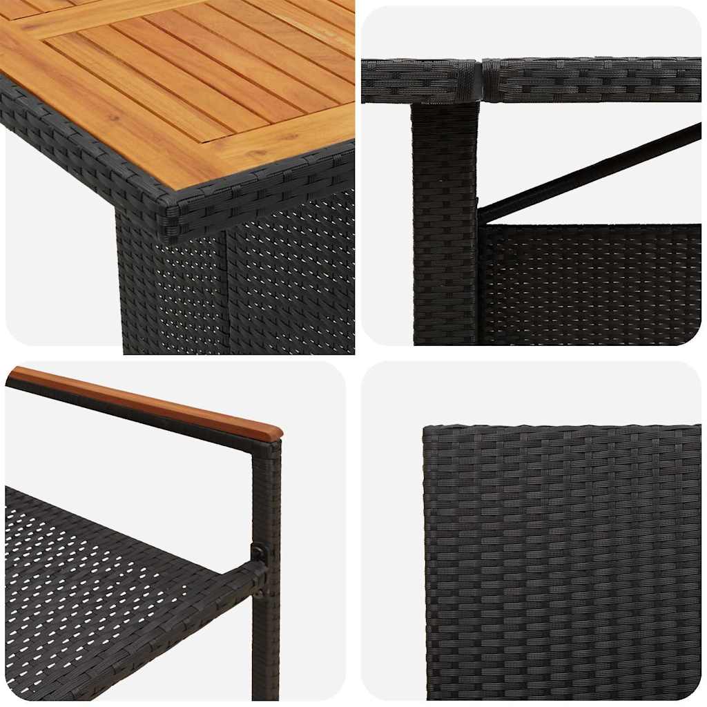 Garden Dining Set 11 pcs Black Poly Rattan