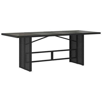 Garden Dining Set 7 pcs Black Poly Rattan