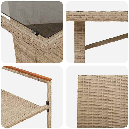 Garden Dining Set 9 pcs Beige Poly Rattan