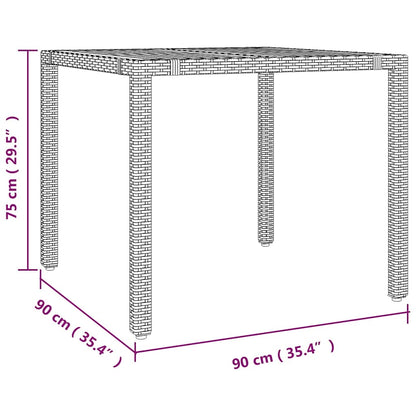 Garden Dining Set 3 pcs Black and Brown Poly Rattan