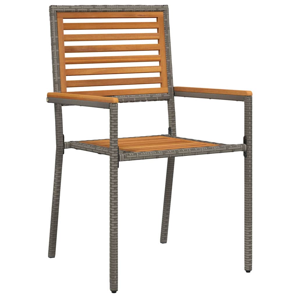 Garden Dining Set 3 pcs Grey and Brown Poly Rattan