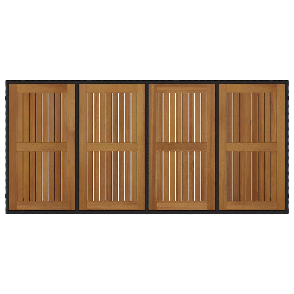 Garden Dining Set 7 pcs Black and Brown Poly Rattan