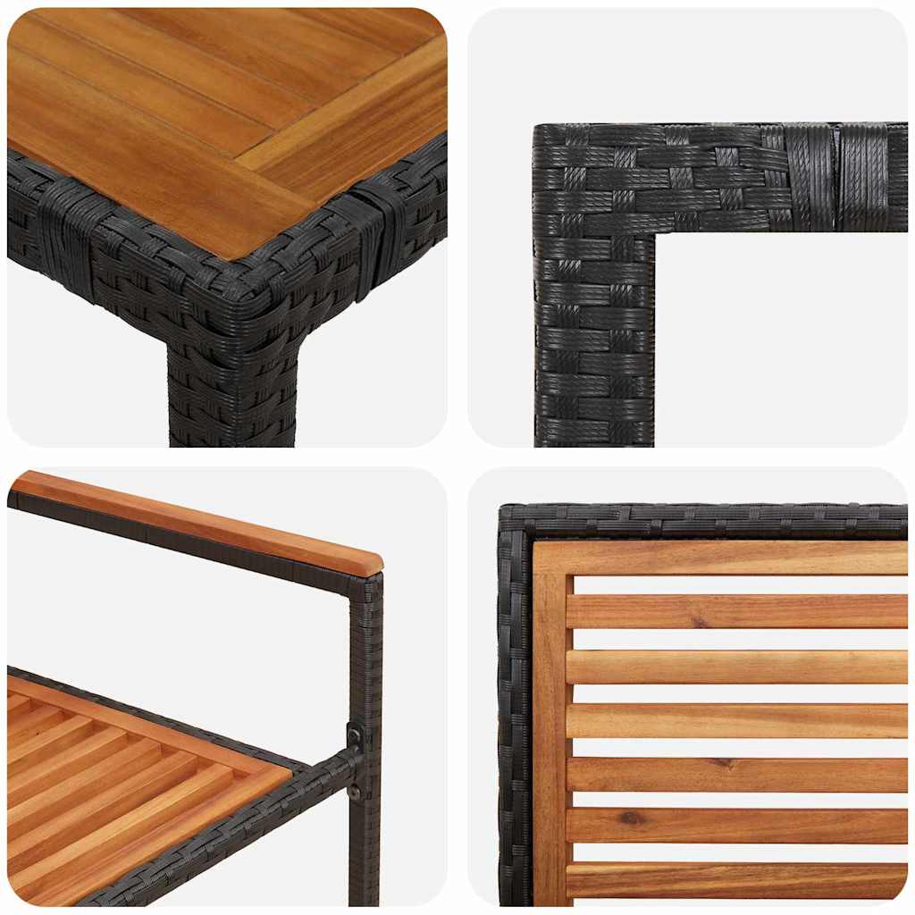 Garden Dining Set 9 pcs Black and Brown Poly Rattan