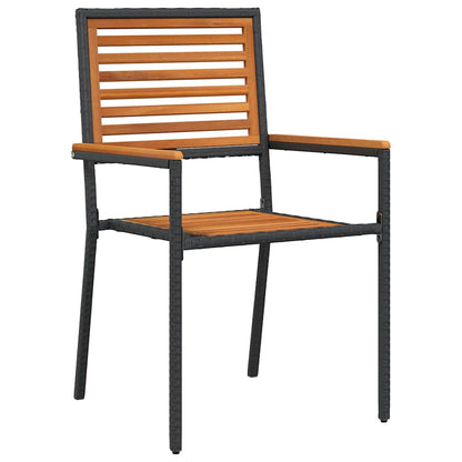 Garden Dining Set 9 pcs Black and Brown Poly Rattan
