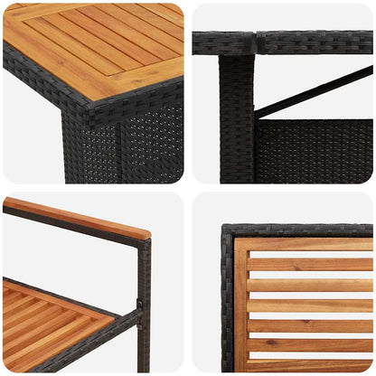 Garden Dining Set 9 pcs Black and Brown Poly Rattan