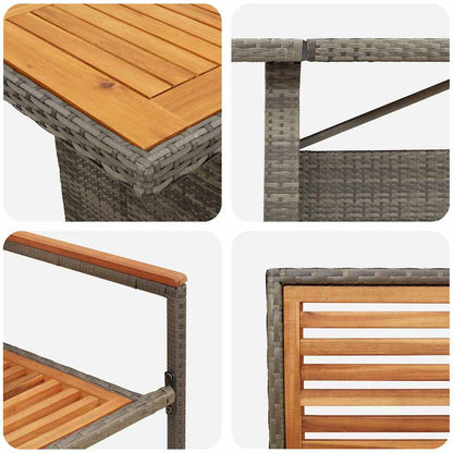 Garden Dining Set 11 pcs Grey and Brown Poly Rattan