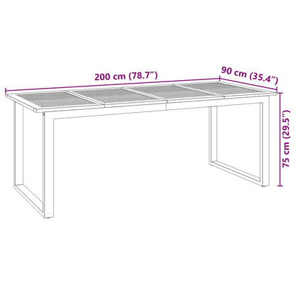 Garden Dining Set 7 pcs Grey Solid Acacia Wood
