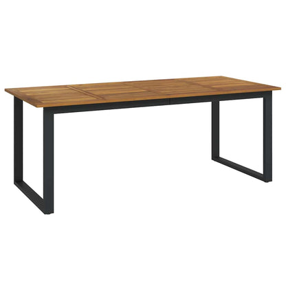 Garden Dining Set 9 pcs Black Solid Acacia Wood