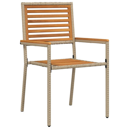 Garden Dining Set 5 pcs Beige and Brown Poly Rattan