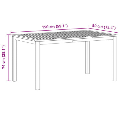 Garden Dining Set 7 pcs Grey Solid Acacia Wood