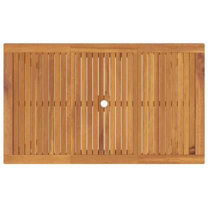Garden Dining Set 7 pcs Beige Solid Acacia Wood