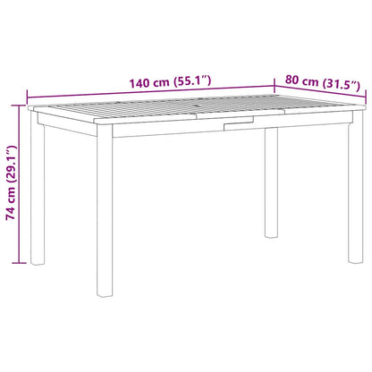 Garden Dining Set 7 pcs Grey Solid Acacia Wood