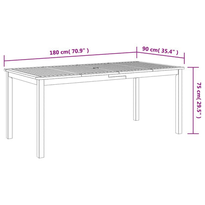 Garden Dining Set 7 pcs Black Solid Acacia Wood