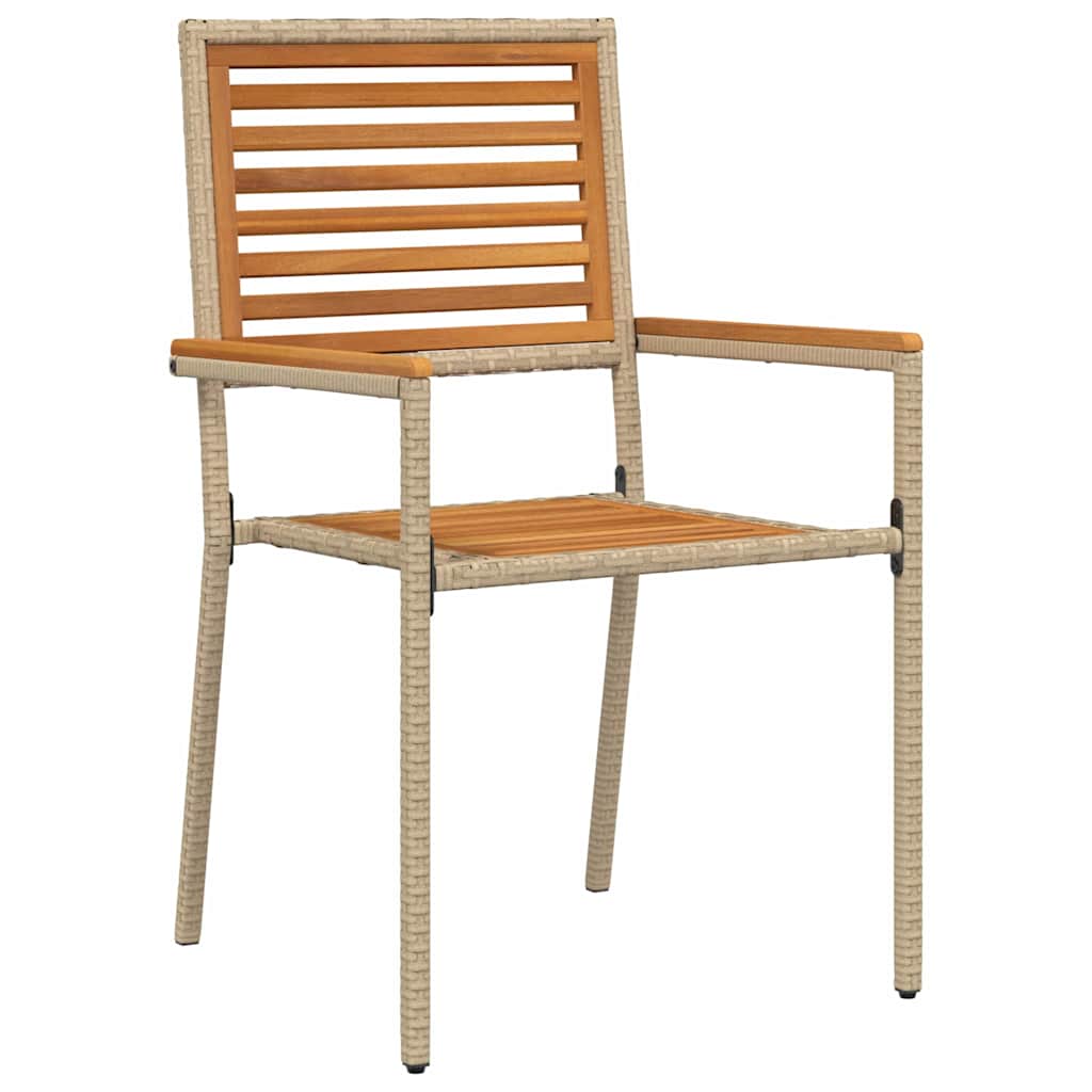 Garden Dining Set 9 pcs Beige Solid Acacia Wood