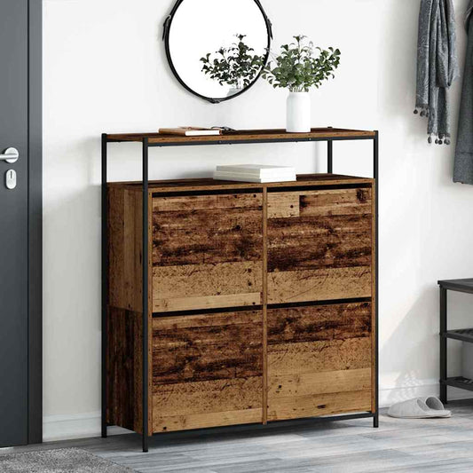 Shoe Cabinet 100 x 34 x 112 cm Engineered Wood Old Wood
