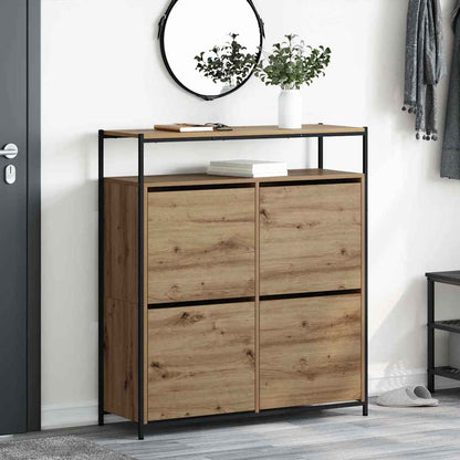 Shoe Cabinet 100 x 34 x 112 cm Engineered Wood Artisan Oak