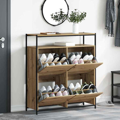 Shoe Cabinet 100 x 34 x 112 cm Engineered Wood Artisan Oak
