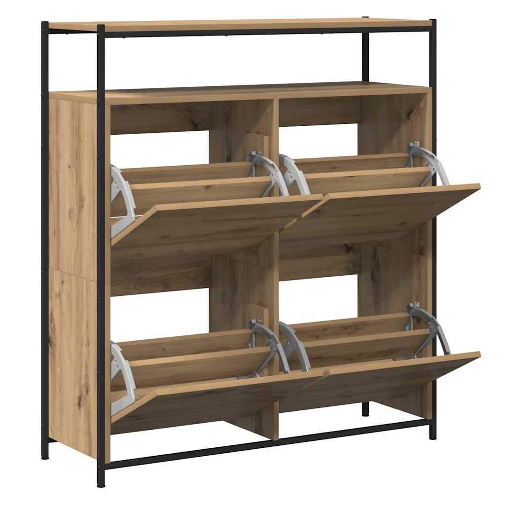 Shoe Cabinet 100 x 34 x 112 cm Engineered Wood Artisan Oak
