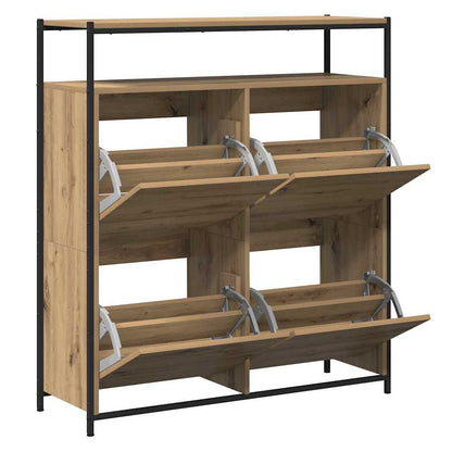 Shoe Cabinet 100 x 34 x 112 cm Engineered Wood Artisan Oak