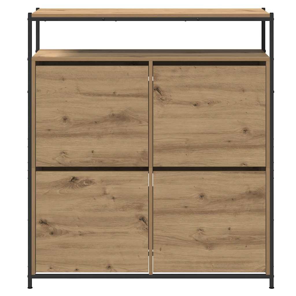 Shoe Cabinet 100 x 34 x 112 cm Engineered Wood Artisan Oak