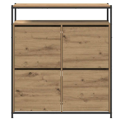 Shoe Cabinet 100 x 34 x 112 cm Engineered Wood Artisan Oak