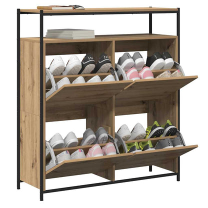 Shoe Cabinet 100 x 34 x 112 cm Engineered Wood Artisan Oak